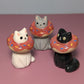 Donut Fiasco Kitty Cat Ceramic Figurine
