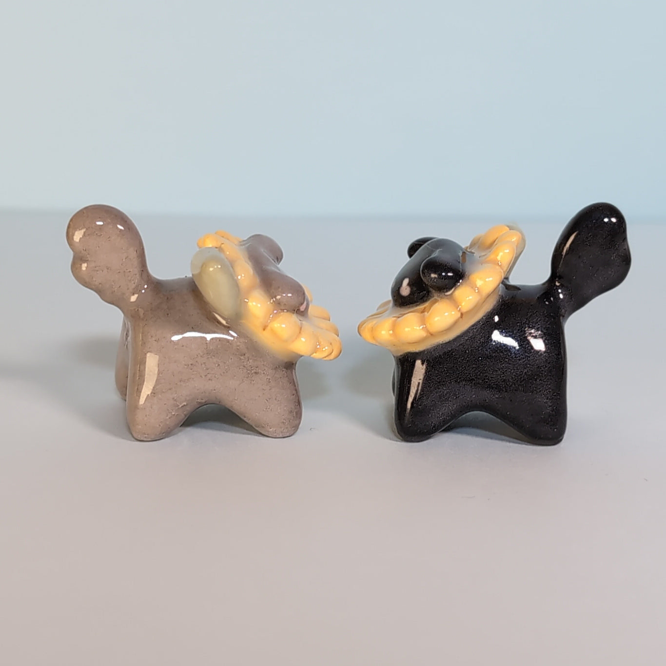 Mini Flower Puppy Dog Ceramic Figurine