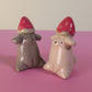 Mini Strawberry Puppy Dog Ceramic Figurine