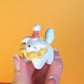 Mini Clown Puppy Dog Ceramic Figurine