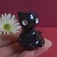 Slouching Black Void Cat Ceramic Figurine