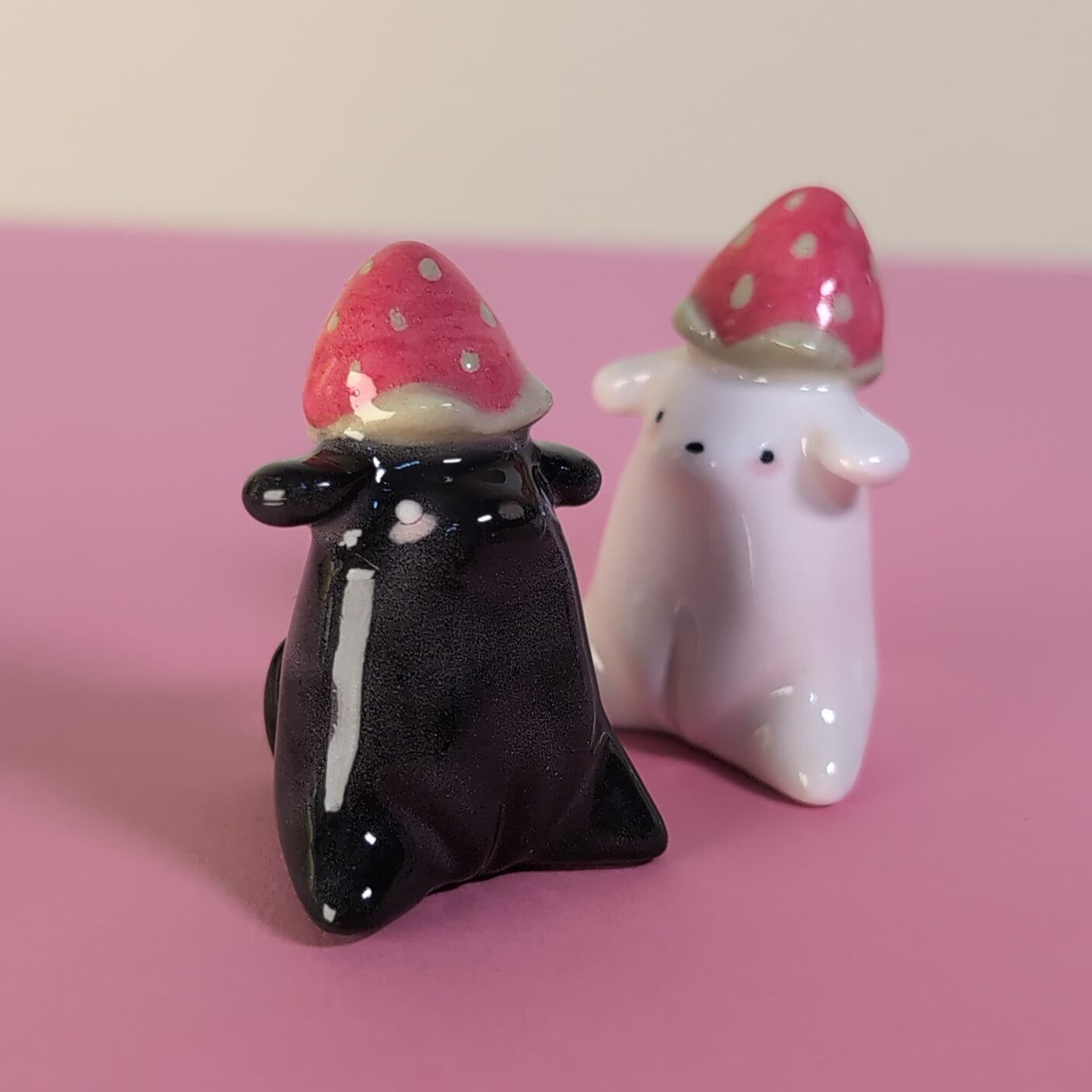 Mini Strawberry Puppy Dog Ceramic Figurine