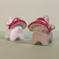 Mini Mushroom Puppy Dog Ceramic Figurine