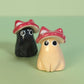 Mini Mushroom Kitty Cat Ceramic Figurine