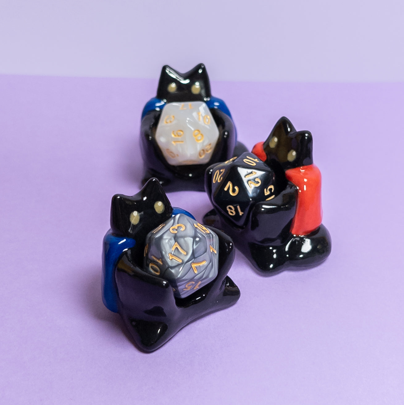 Cat with Cloak Dnd Companion D20 Holder