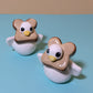 Goose with Bread Cutie Ceramic Figurine