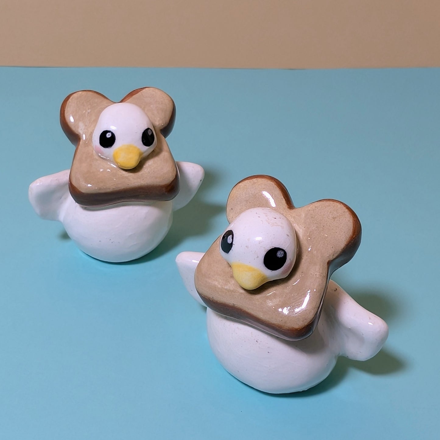 Goose with Bread Cutie Ceramic Figurine