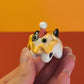 Mini Clown Kitty Cat Ceramic Figurine