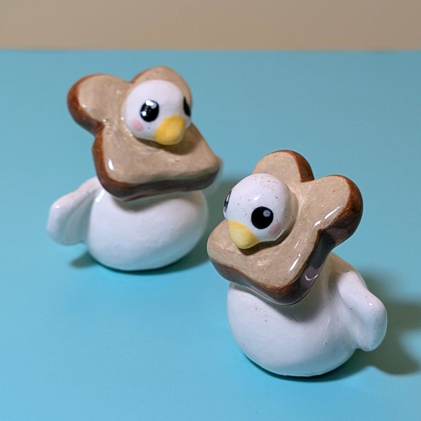 Goose with Bread Cutie Ceramic Figurine