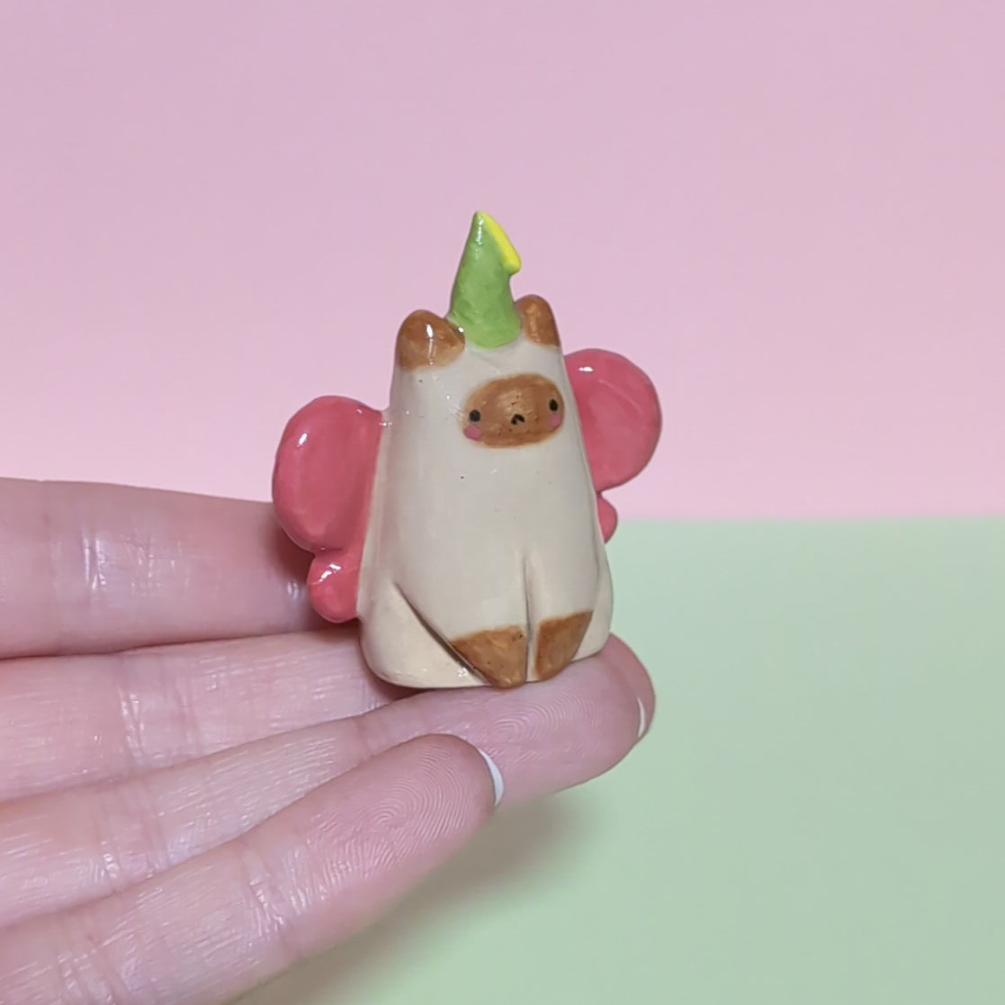 Mini Fairy Princess Puppy & Cat Ceramic Figurines