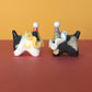 Mini Clown Kitty Cat Ceramic Figurine