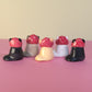 Mini Strawberry Kitty Cat Ceramic Figurine