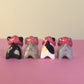 Mini Strawberry Kitty Cat Ceramic Figurine