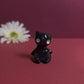 Slouching Black Void Cat Ceramic Figurine