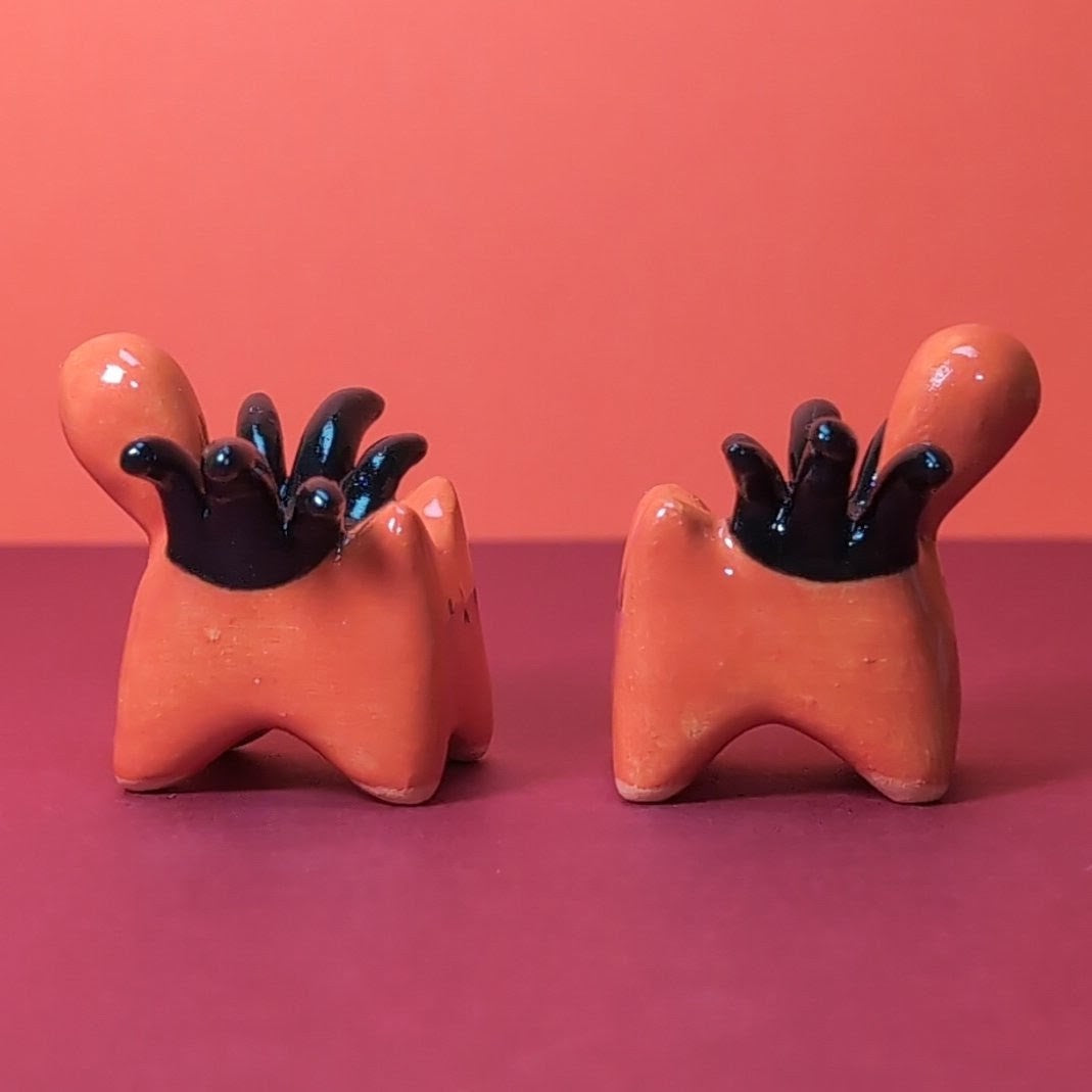 Mini Spider Puppy & Cat Ceramic Figurines