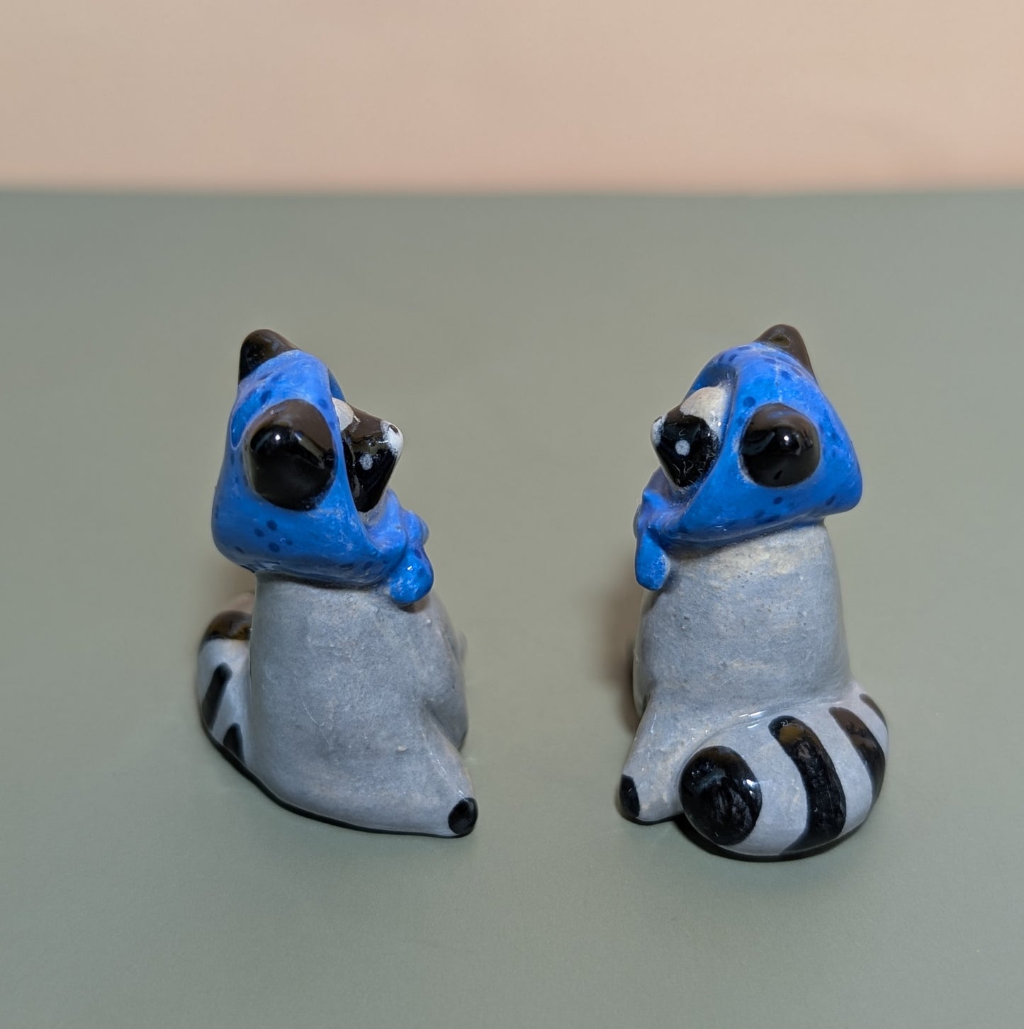 Babushka Raccoon Ceramic Figurine