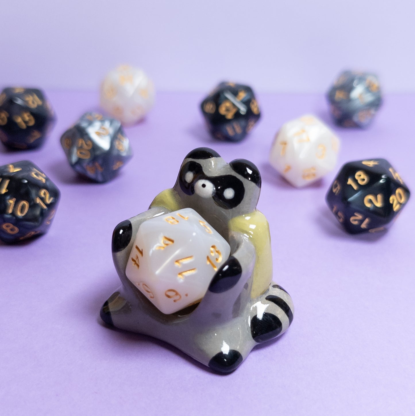 Raccoon with Cloak Dnd Companion D20 Holder