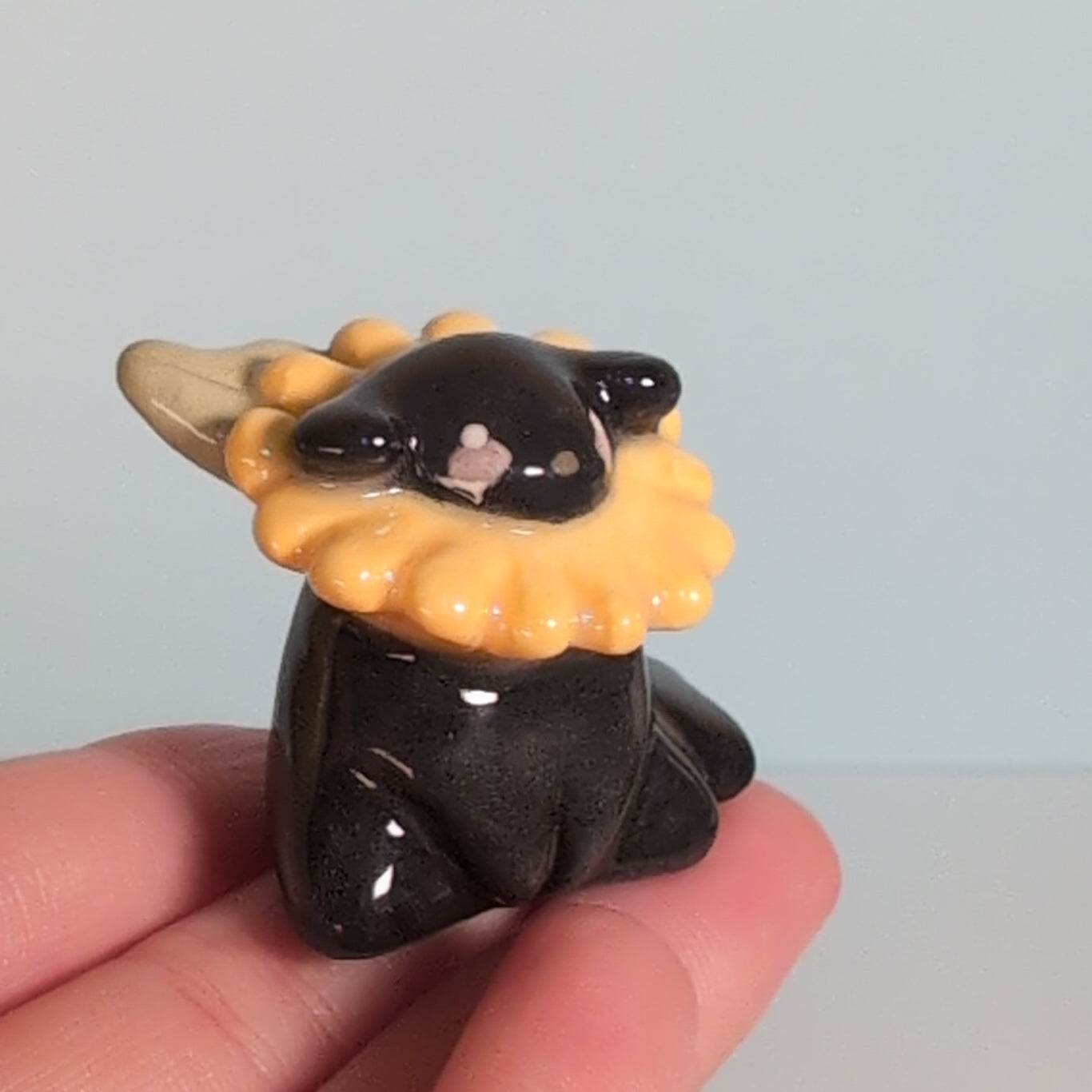 Mini Sunflower Puppy Dog Ceramic Figurine
