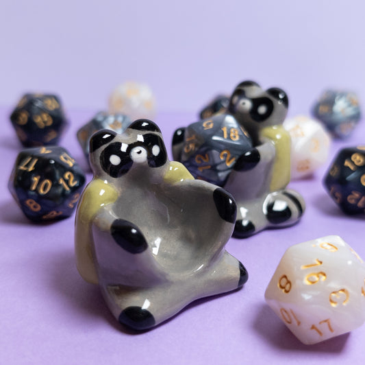 Raccoon with Cloak Dnd Companion D20 Holder