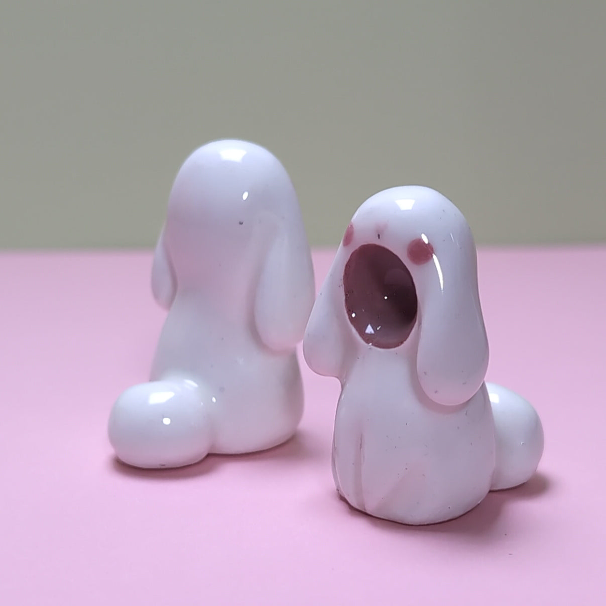Screaming Bunny Ceramic Figurine