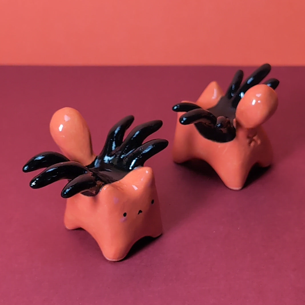 Mini Spider Puppy & Cat Ceramic Figurines