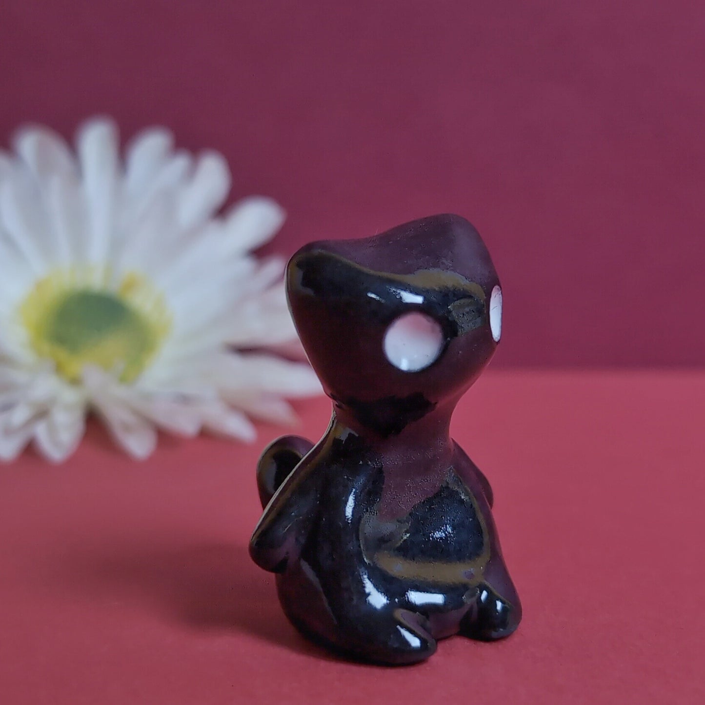 Slouching Black Void Cat Ceramic Figurine