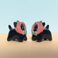 Mini Pumpkin Puppy & Cat Ceramic Figurines