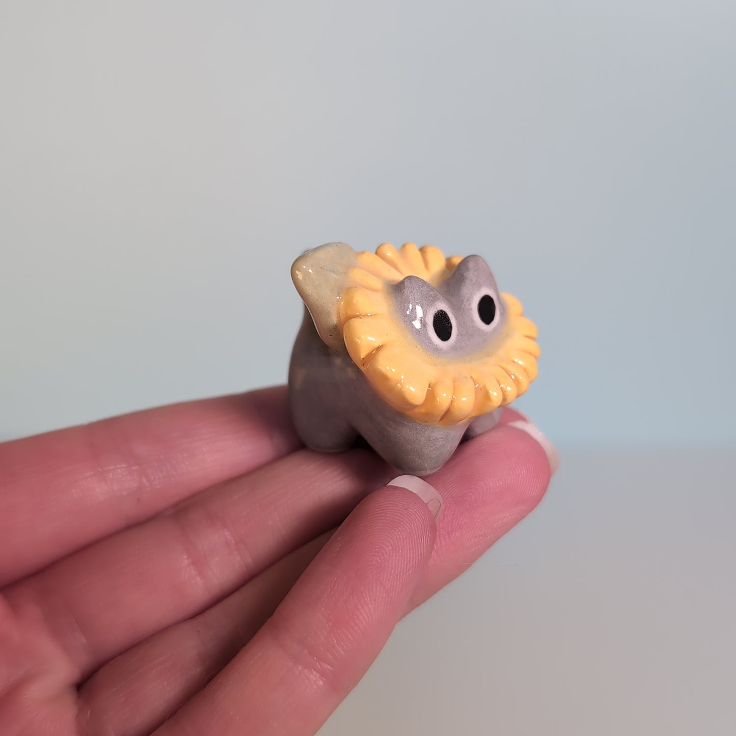 Mini Flower Kitty Cat Ceramic Figurine
