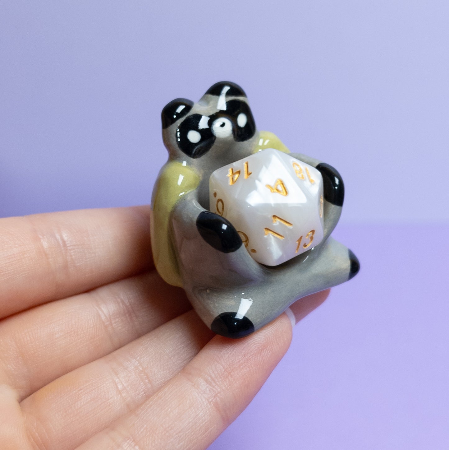 Raccoon with Cloak Dnd Companion D20 Holder