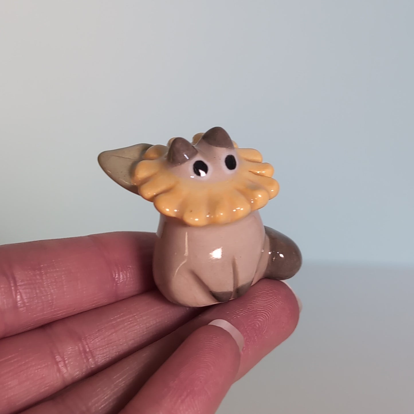Mini Sunflower Kitty Cat Ceramic Figurine