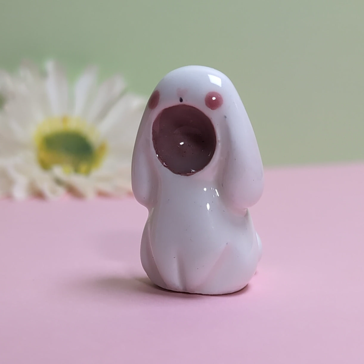 Screaming Bunny Ceramic Figurine
