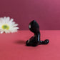 Slouching Black Void Cat Ceramic Figurine