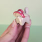 Mini Mushroom Puppy Dog Ceramic Figurine