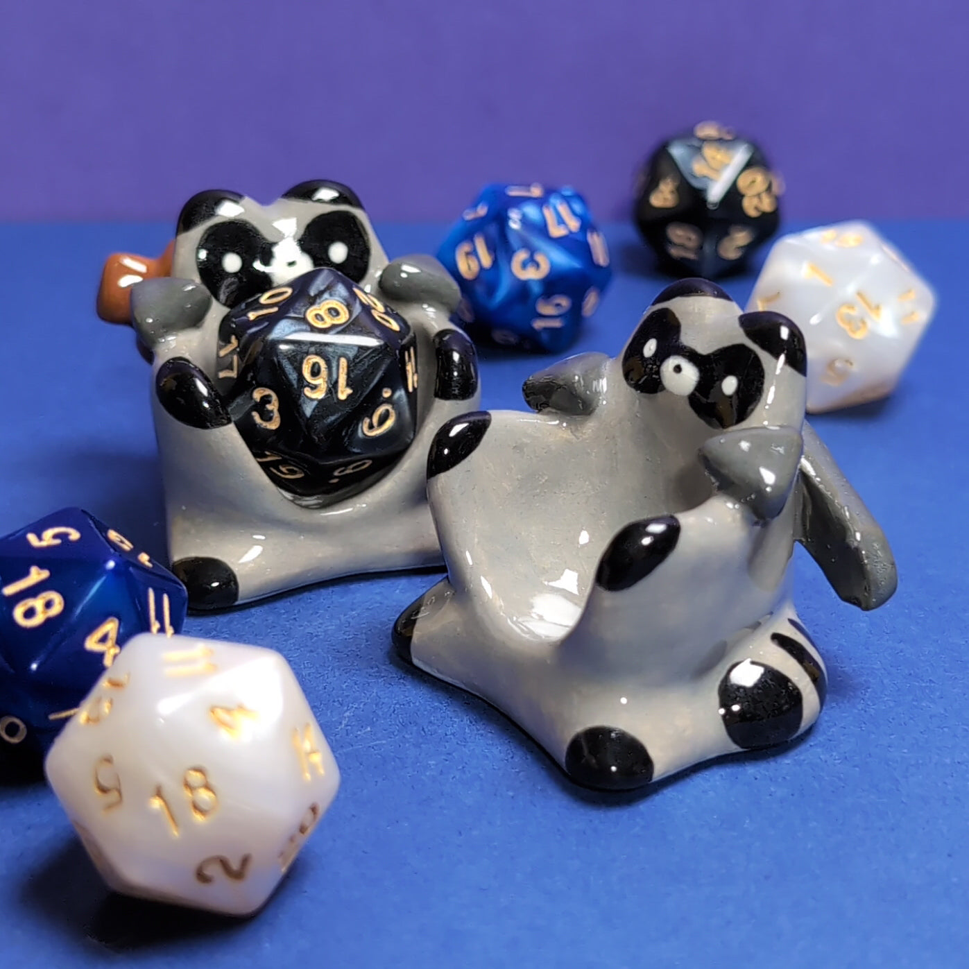 Raccoon Fighter Dnd Companion D20 Holder