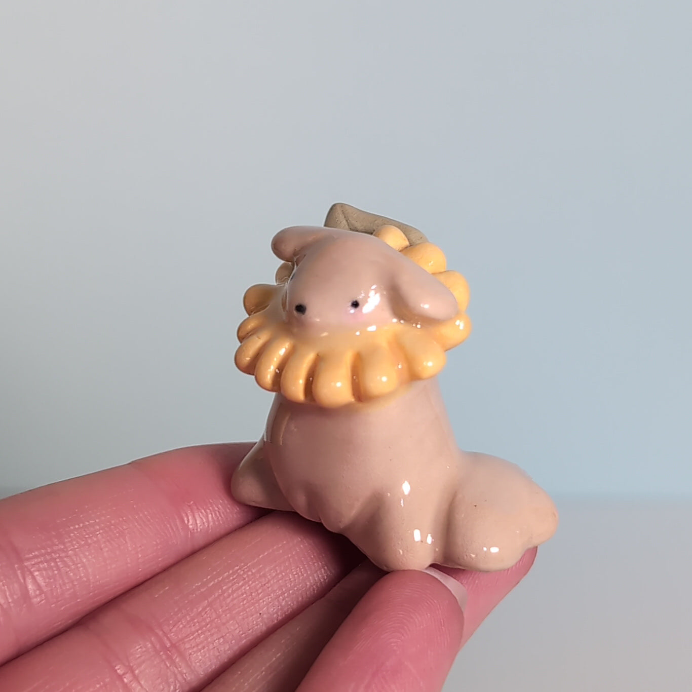 Mini Sunflower Puppy Dog Ceramic Figurine