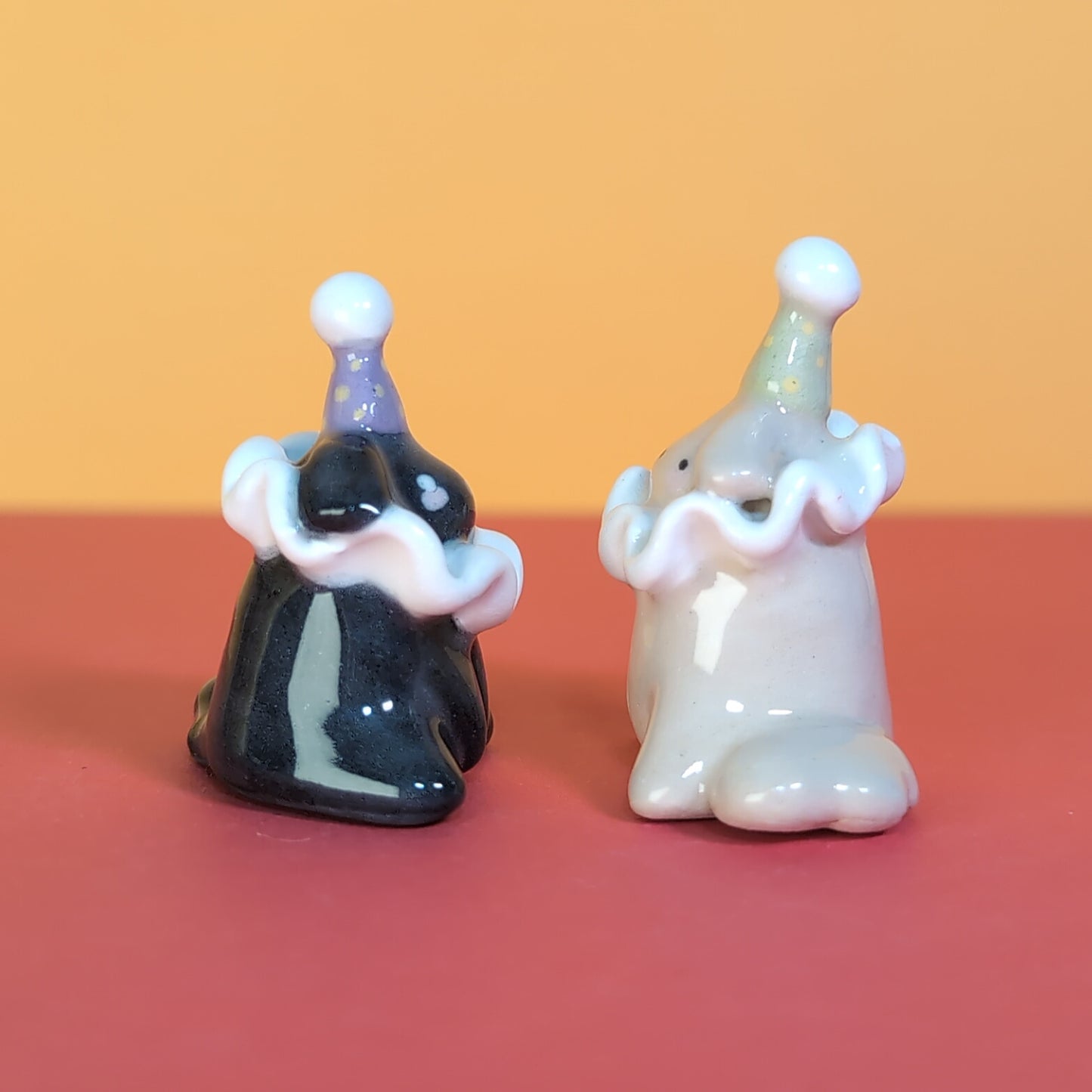 Mini Clown Puppy Dog Ceramic Figurine