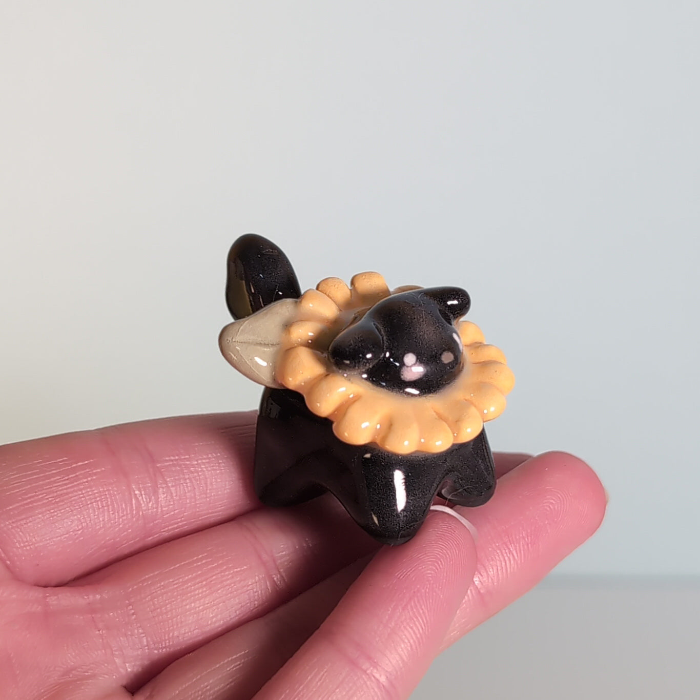 Mini Flower Puppy Dog Ceramic Figurine