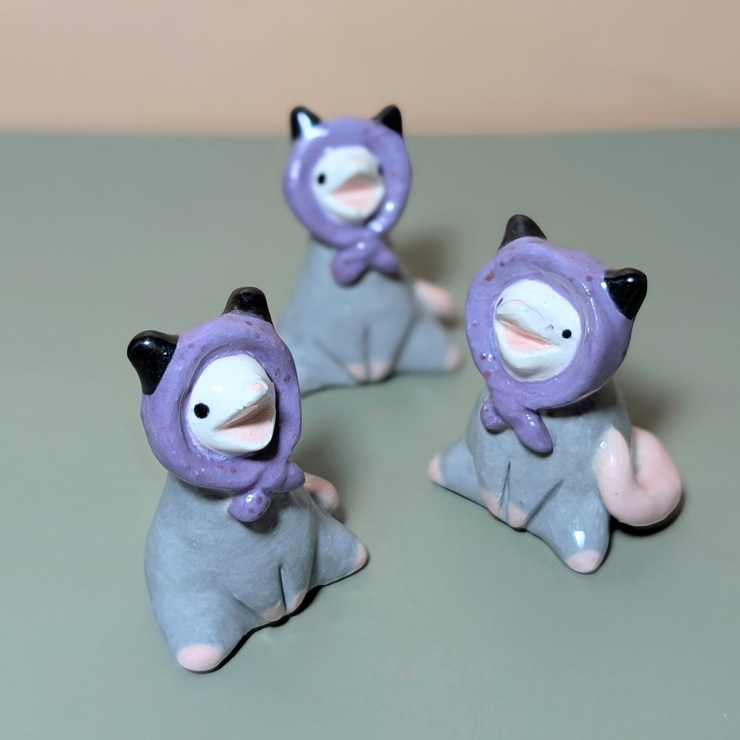 Babushka Possum Ceramic Figurine