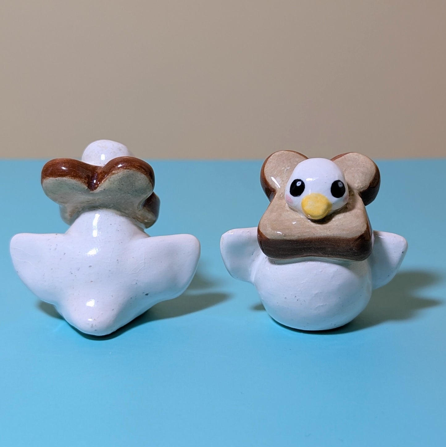 Goose with Bread Cutie Ceramic Figurine