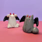 Mini Devil Puppy & Cat Ceramic Figurines