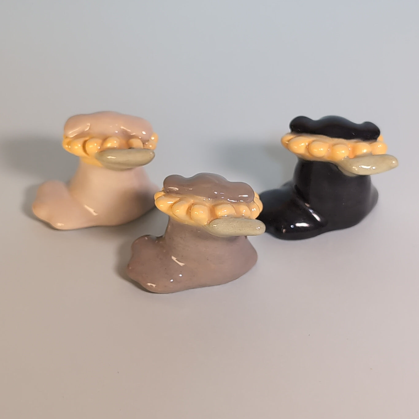 Mini Sunflower Puppy Dog Ceramic Figurine
