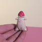 Mini Strawberry Puppy Dog Ceramic Figurine