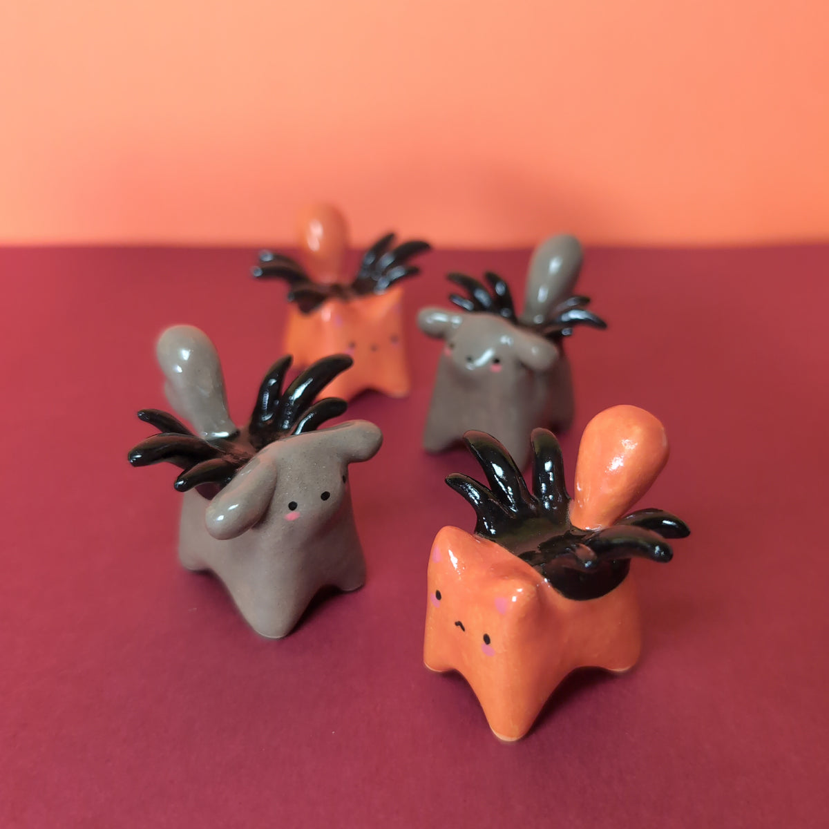 Mini Spider Puppy & Cat Ceramic Figurines