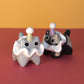 Mini Clown Kitty Cat Ceramic Figurine