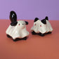 Mini Ghost Puppy & Cat Ceramic Figurines