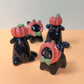 Mini Pumpkin Puppy & Cat Ceramic Figurines