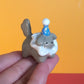 Mini Clown Puppy Dog Ceramic Figurine
