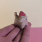 Mini Strawberry Puppy Dog Ceramic Figurine