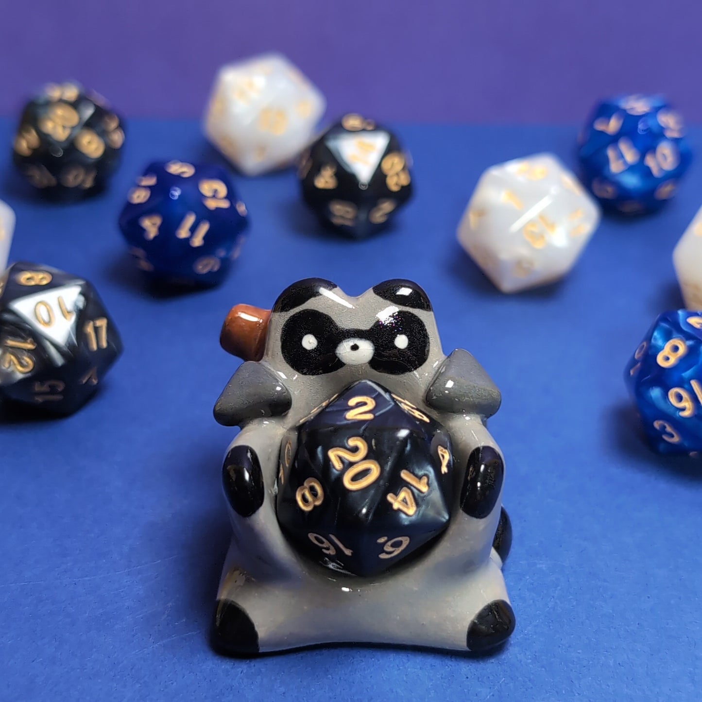 Raccoon Fighter Dnd Companion D20 Holder