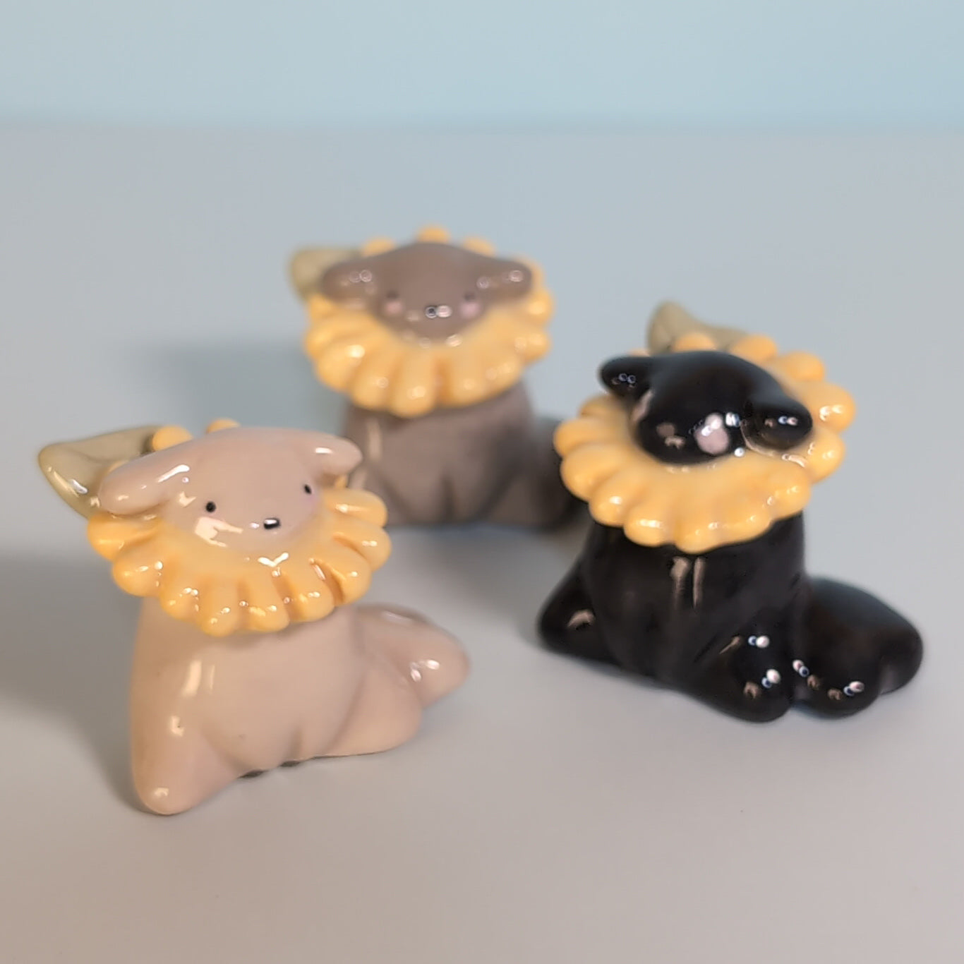 Mini Sunflower Puppy Dog Ceramic Figurine